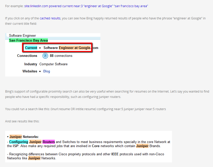 Bing Proximity Search Used to Work