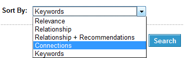 LinkedIn Search Results Sorting by Number of Connections