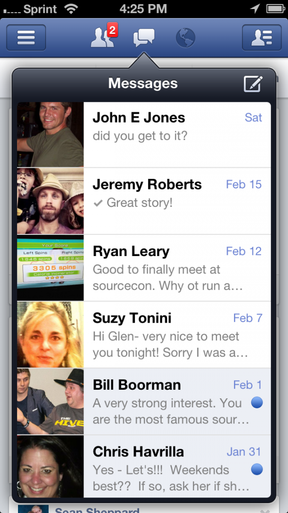 Facebook Message Inbox No Other Folder Mobile