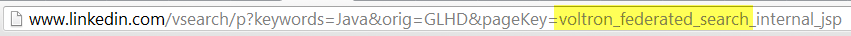LinkedIn Voltron Federated Search URL