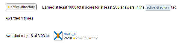 Stack Overflow Gold Badge Active Directory