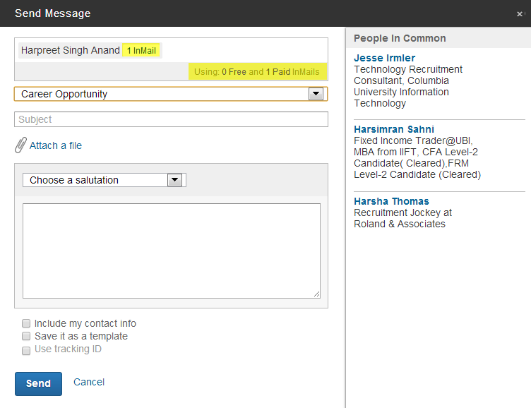 LinkedIn Messages to Group Members will Cost 1 InMail LinkedIn Message Costs 1 InMail