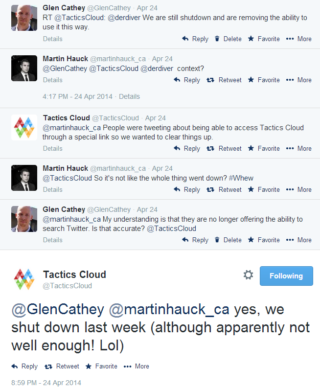Tactics Cloud Shuts Down